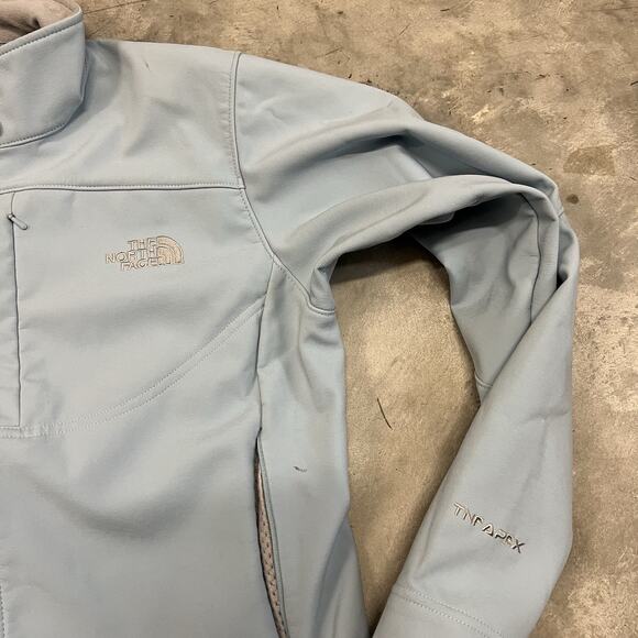 The North Face APEX Size M Womens Full Zip Stand Collar Softshell Jacket Blue - Picture 3 of 6